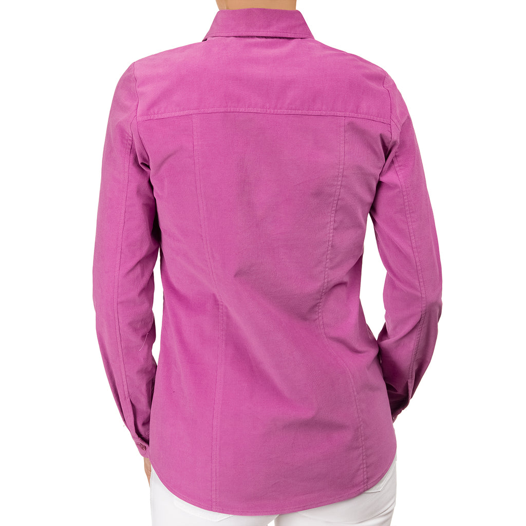 Corduroy Shirt Jacket in Magenta