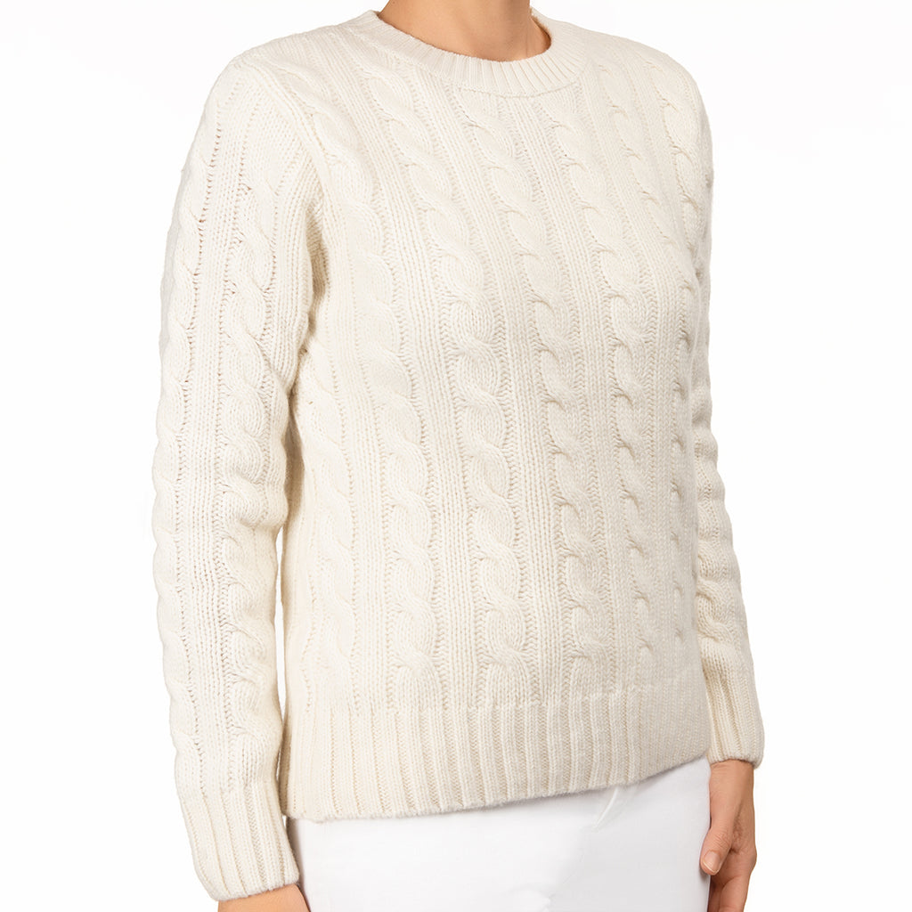 Cable Knit Pullover in White
