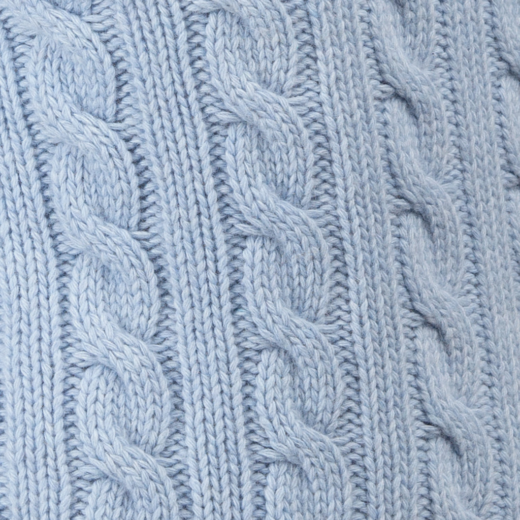 Cable Knit Pullover in Pale Blue