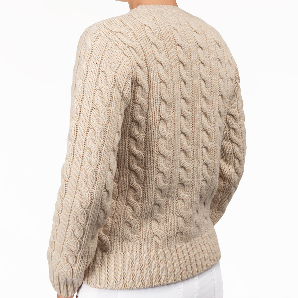 Cable Knit Pullover in Beige