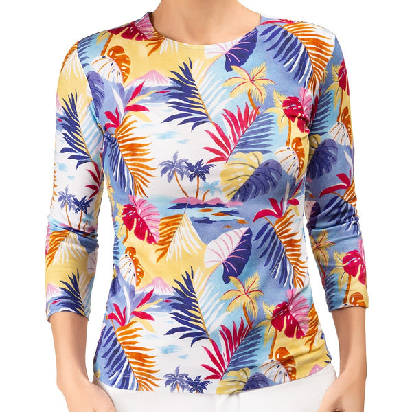 3/4 Sleeve Knit Tee in Sunset Beach – Leggiadro