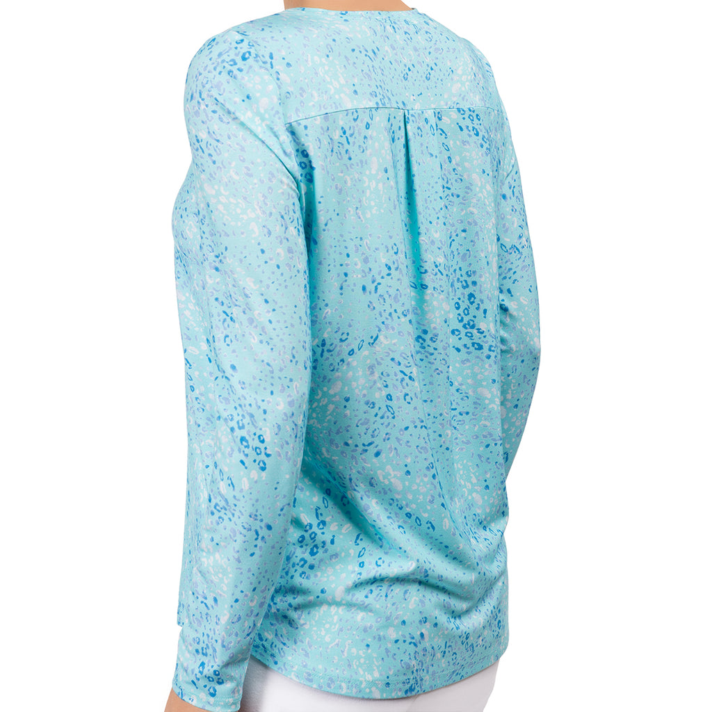 Yoke Relaxed Fit Tee in Turquoise Leo