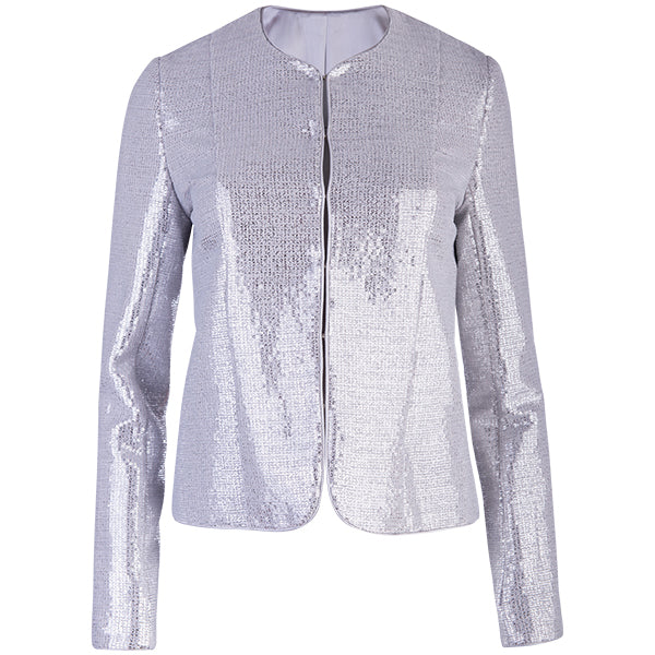 Sequin Princess Shaped Jacket in Silver