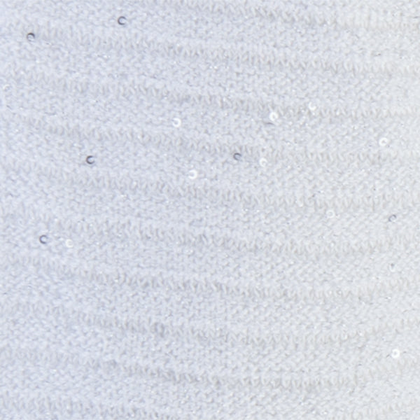 Rib Silk Sequin Cardigan in White