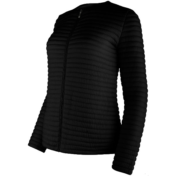 Knitted Zip Bomber Jacket in Black