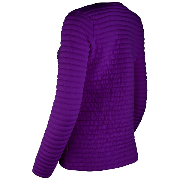 Knitted Zip Bomber Jacket in Grape