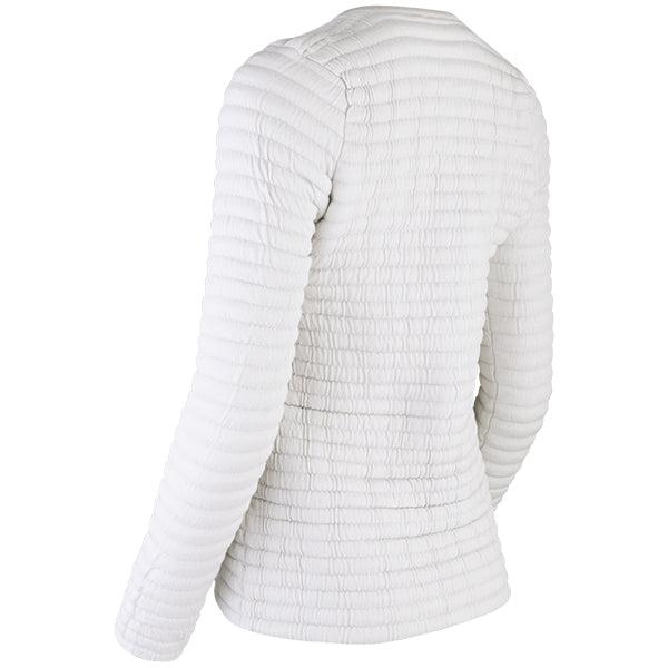 Knitted Zip Bomber Jacket in Alabaster