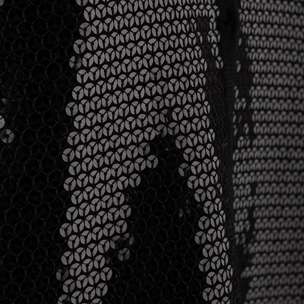 Sequin Inverted Notch Collar Cardigan in Black