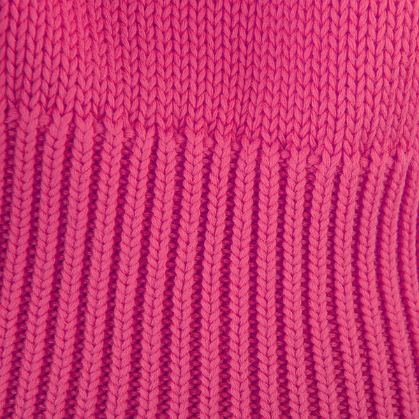 Oversized Round Neck Pullover in Fuchsia