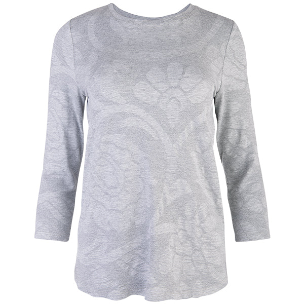 3/4 Sleeve Relaxed Tee in Light Grey