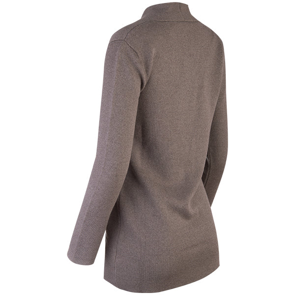 Double-Faced Single Button Cardigan in Taupe