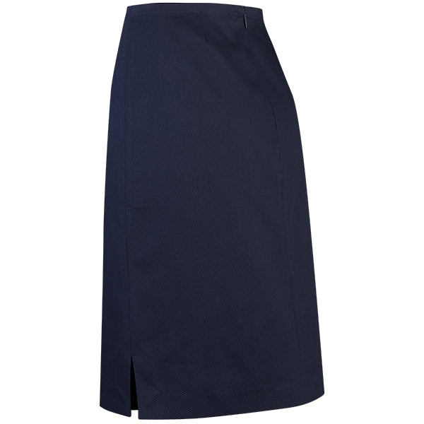 Straight Pique Skirt in Navy
