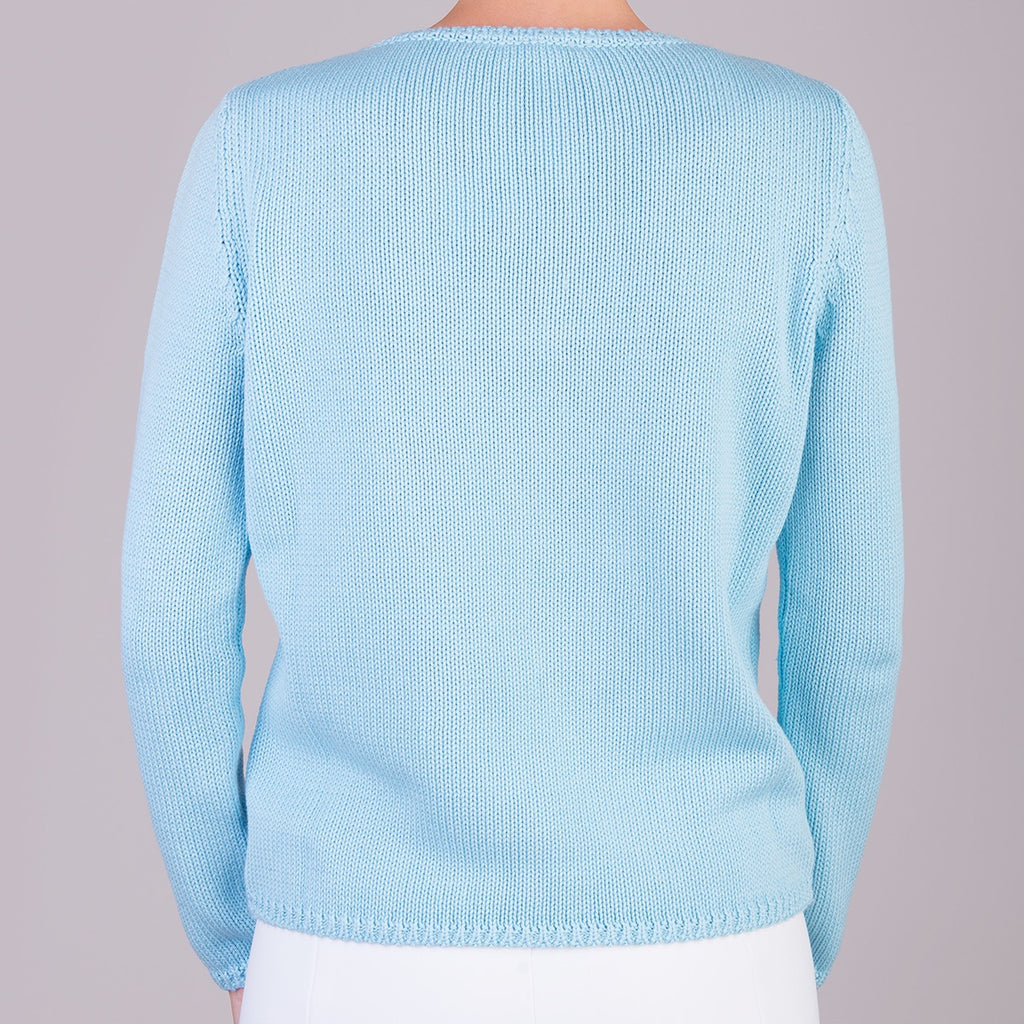 Long Sleeve Pullover in Turquoise Sky