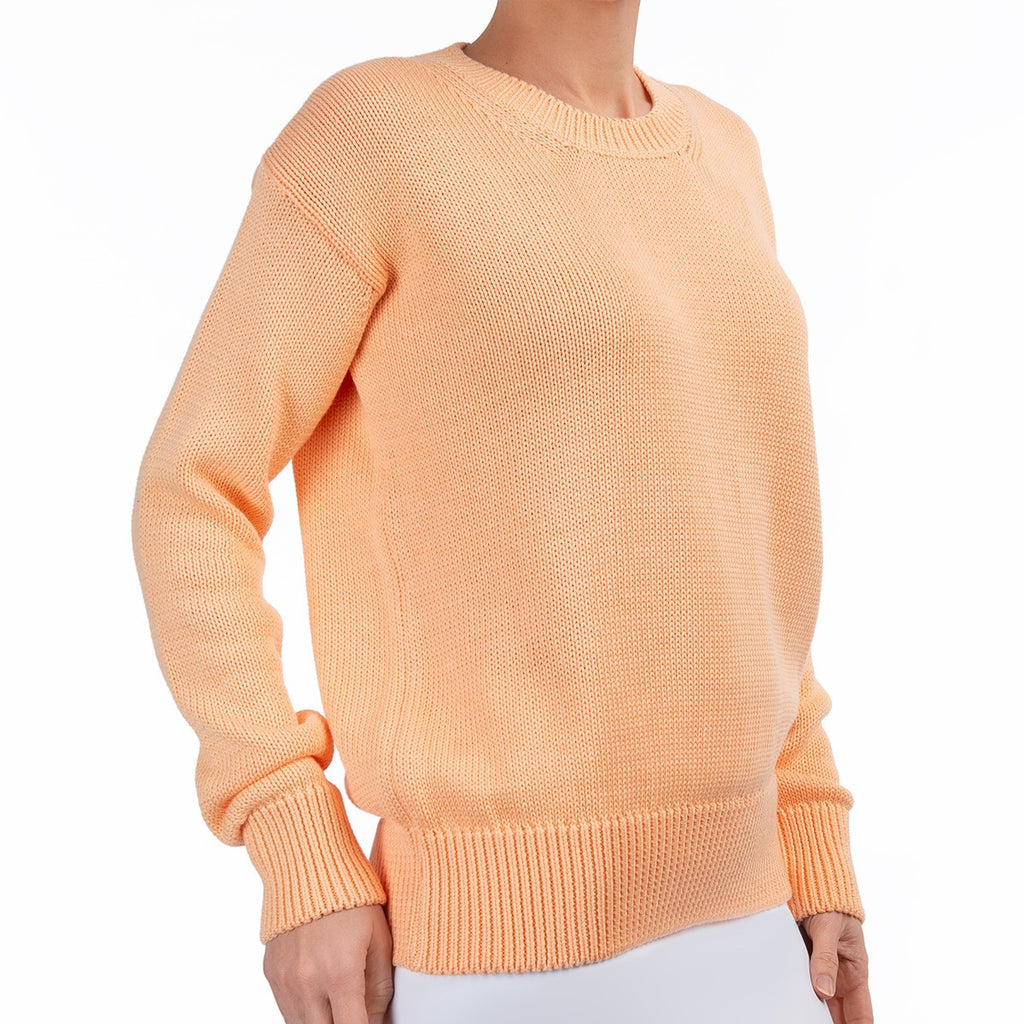 Oversized Round Neck Pullover in Orange Sherbert