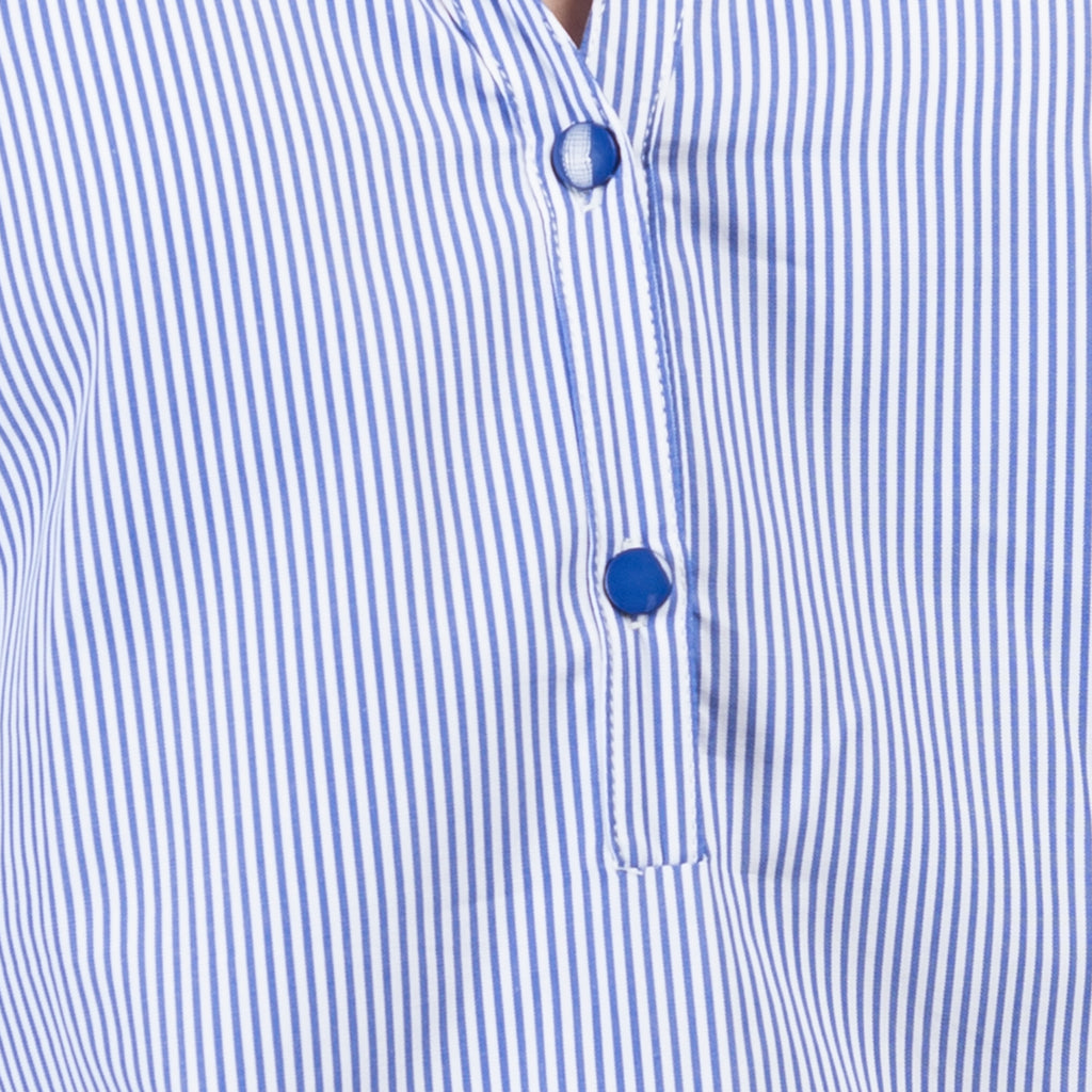 Spread Collar Tunic in Blue/White Stripe
