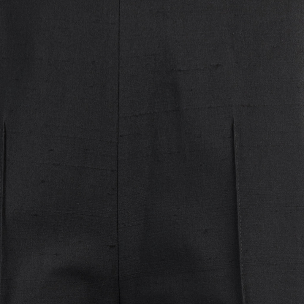 Cotton & Silk Shantung Pintuck Pant in Black
