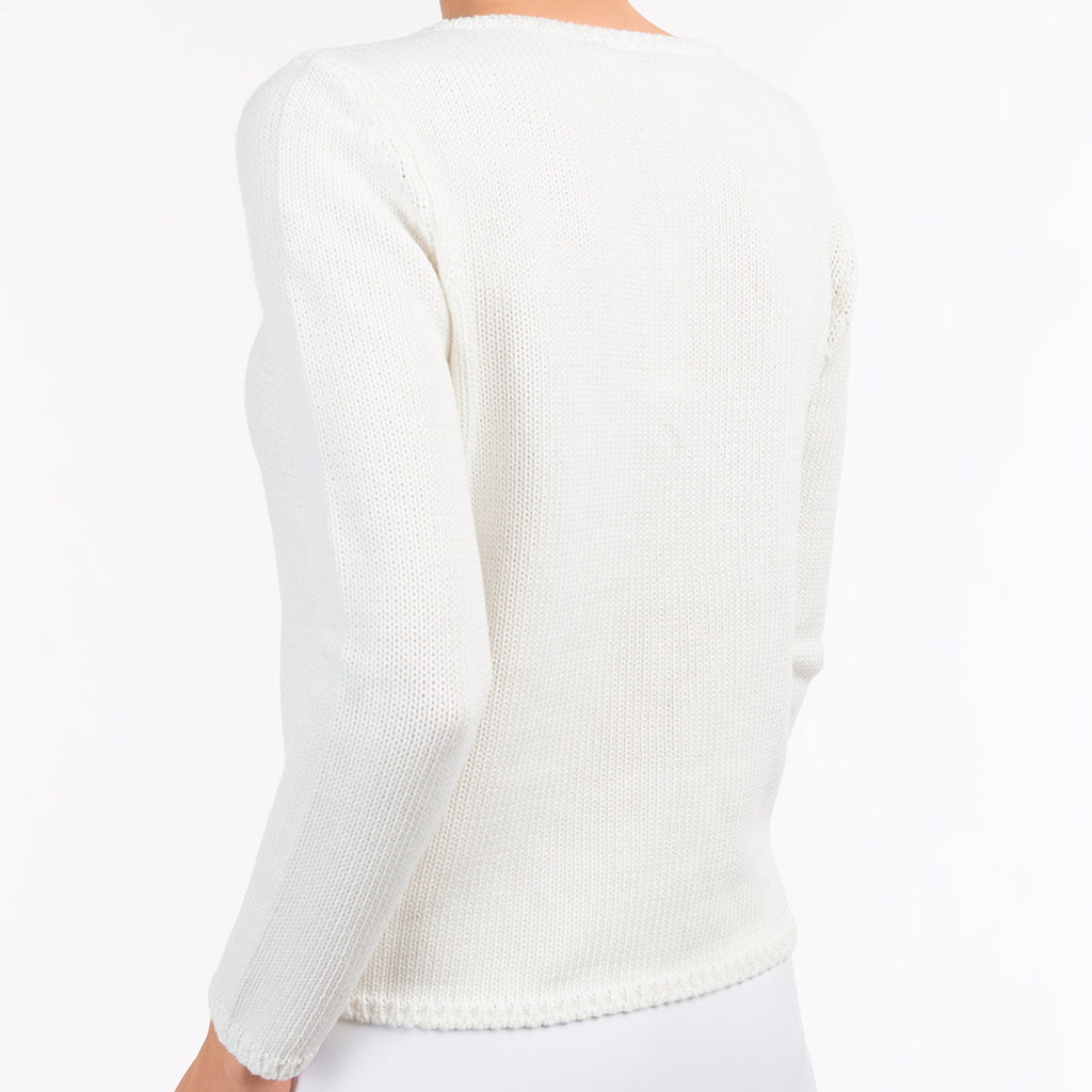 Long Sleeve Pullover in Off White