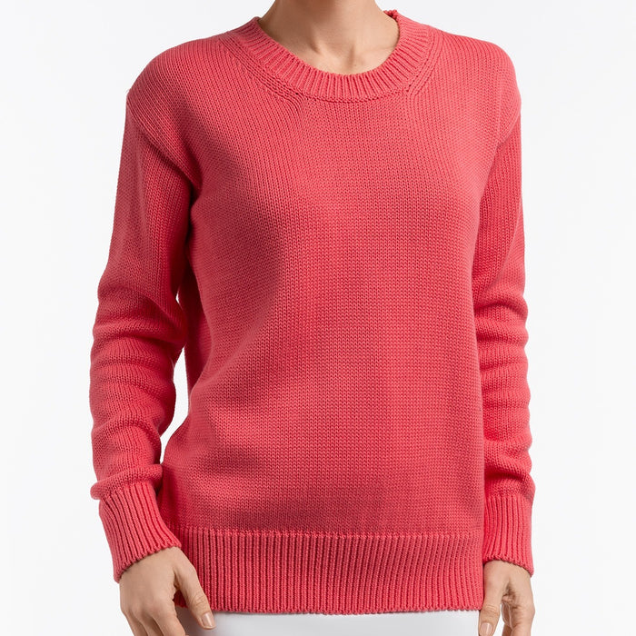 Oversized Round Neck Pullover in Sea Coral