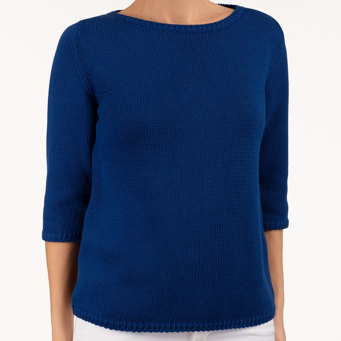 3/4 Sleeve Pullover in Blue Ribbon