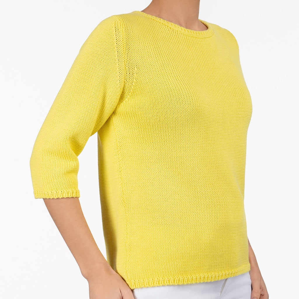3/4 Sleeve Pullover in Bright Yellow