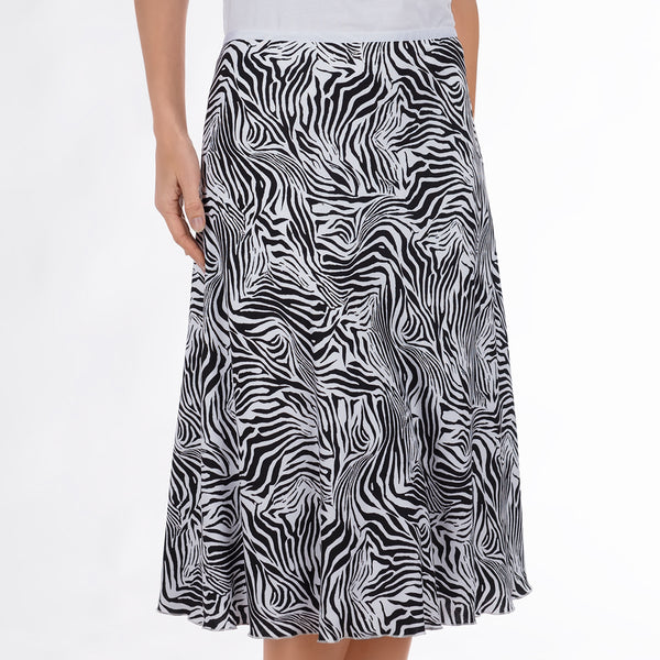 Bias Cut Skirt in Black Zebra Waves – Leggiadro