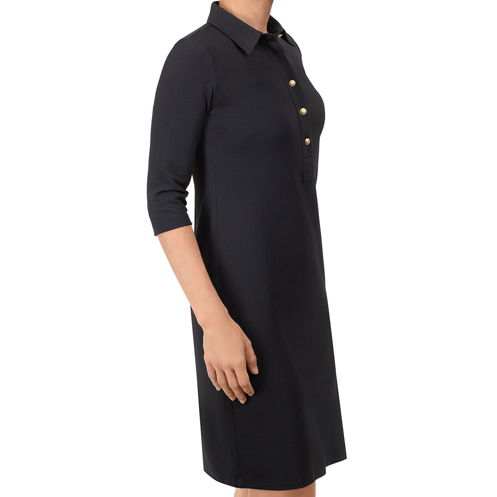 Pique Shirtdress in Black