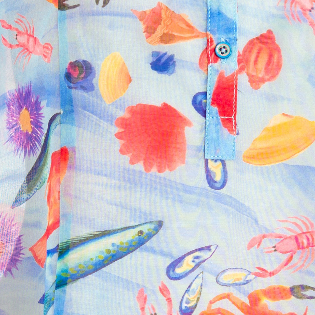 Printed Cotton St Tropez Tunic in French Fishes