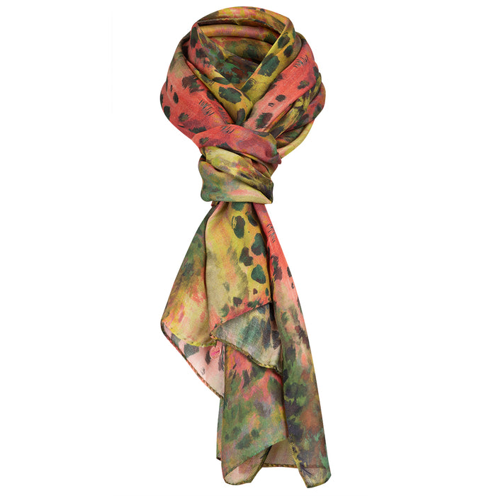 Modal Cashmere Scarf in Leopard Forest