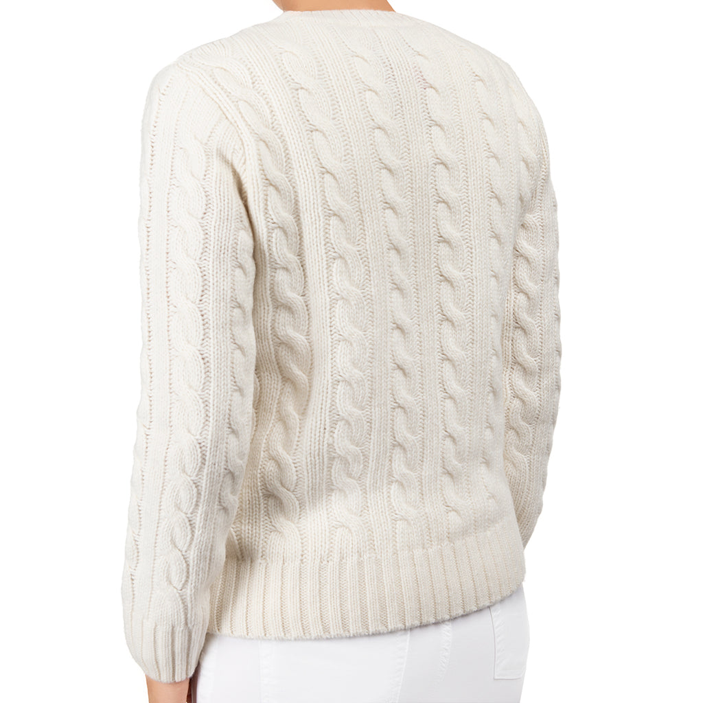 Cable Knit Pullover in White