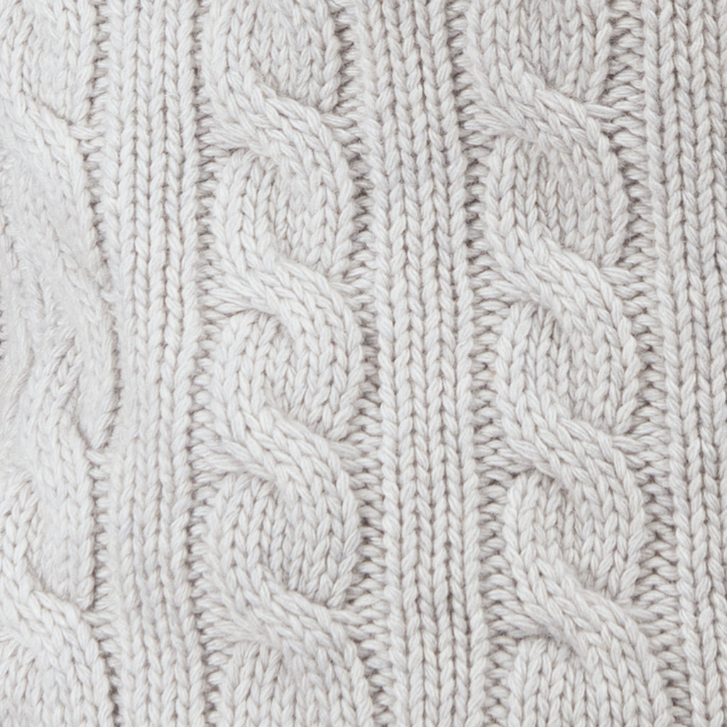 Cable Knit Pullover in Pale Grey