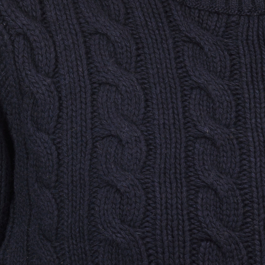 Cable Knit Pullover in Navy