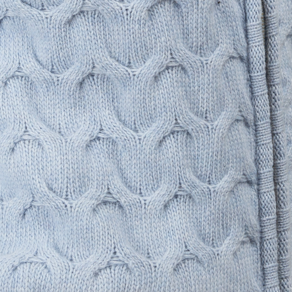 Cable Knit Cardigan in Pale Blue