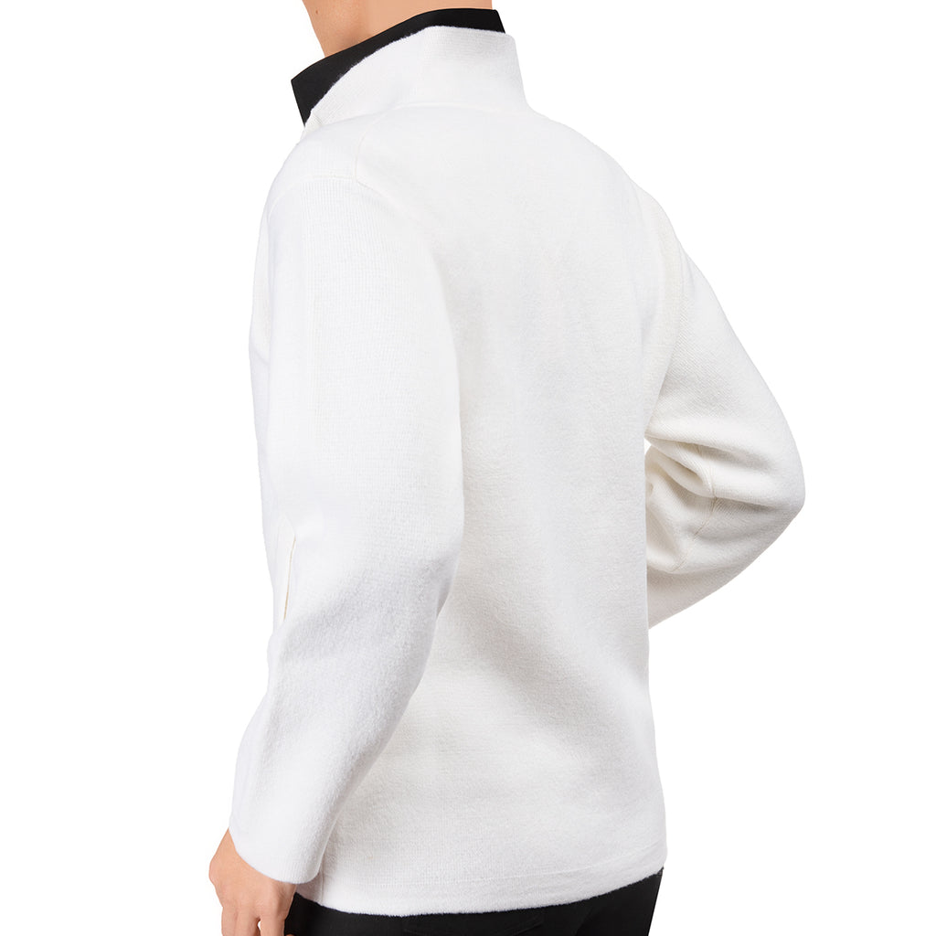 Cashmere & Wool Zip Cardigan in White