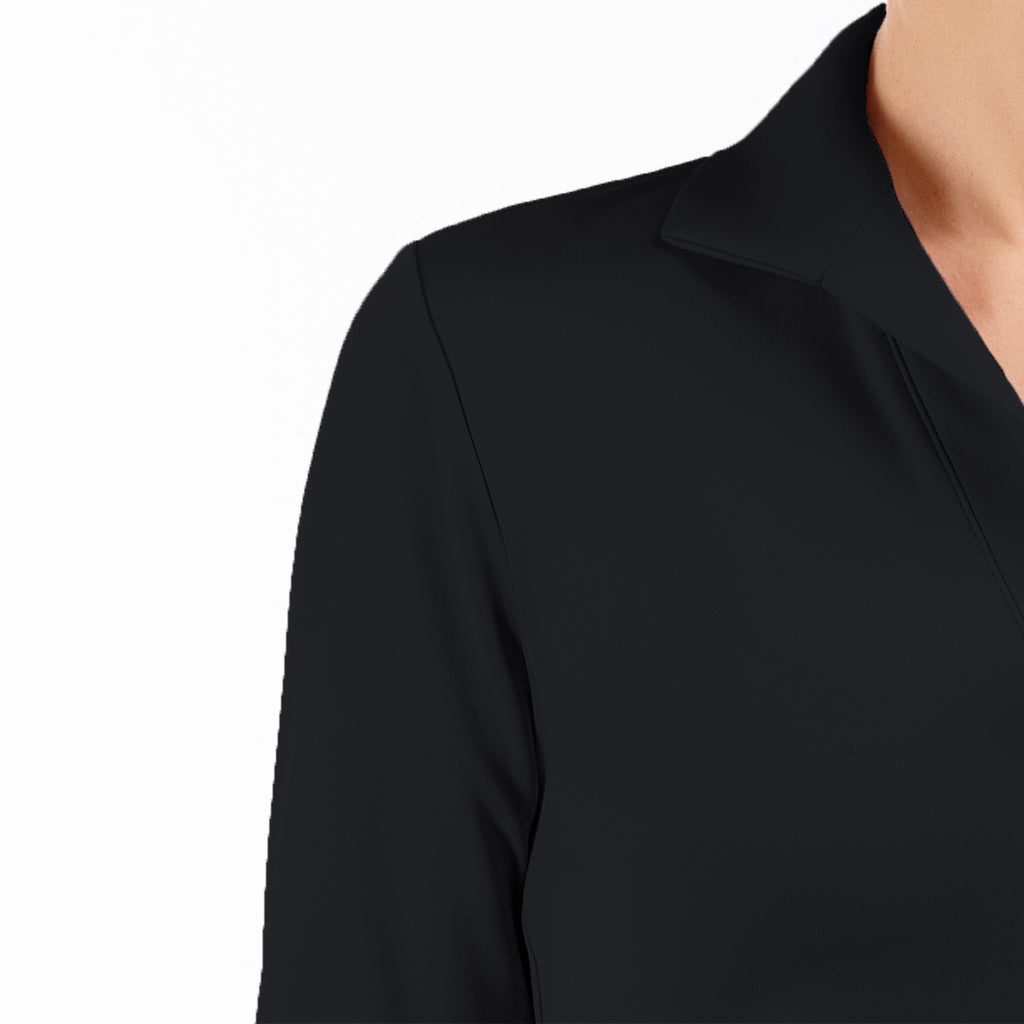 Polo Collar Shirt in Black (C)