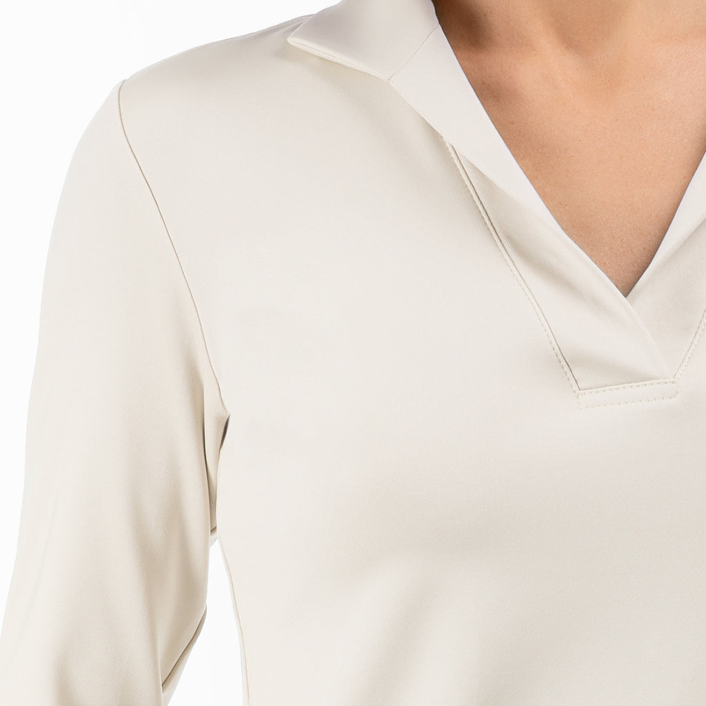 Polo Collar Shirt in Flax (C)