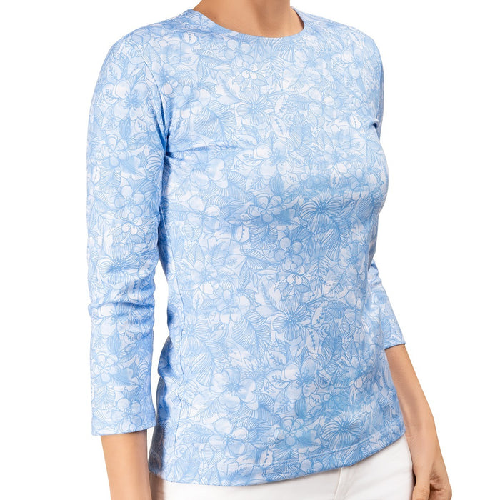 Shaped Knit Tee in Blue Maldives