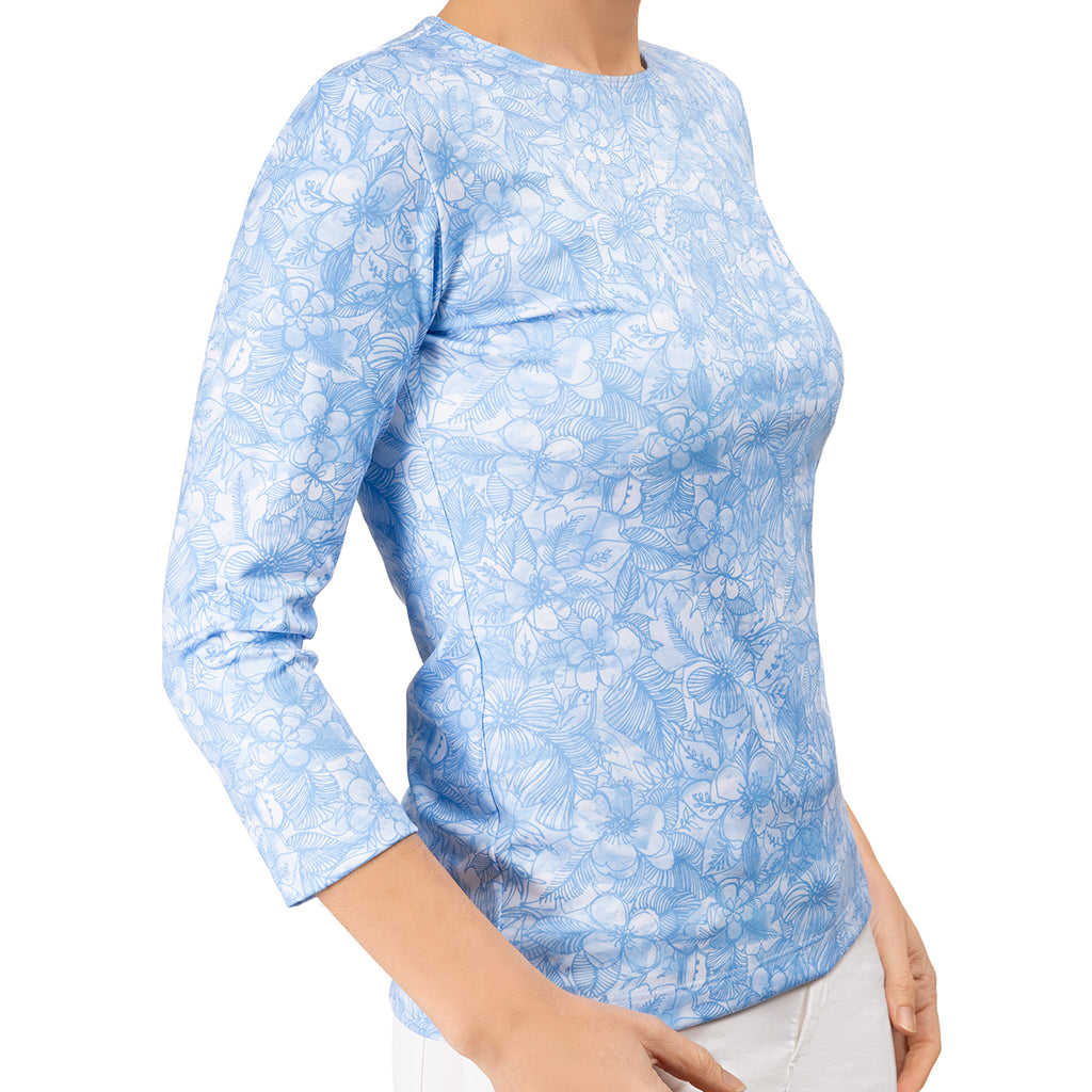 Shaped Knit Tee in Blue Maldives