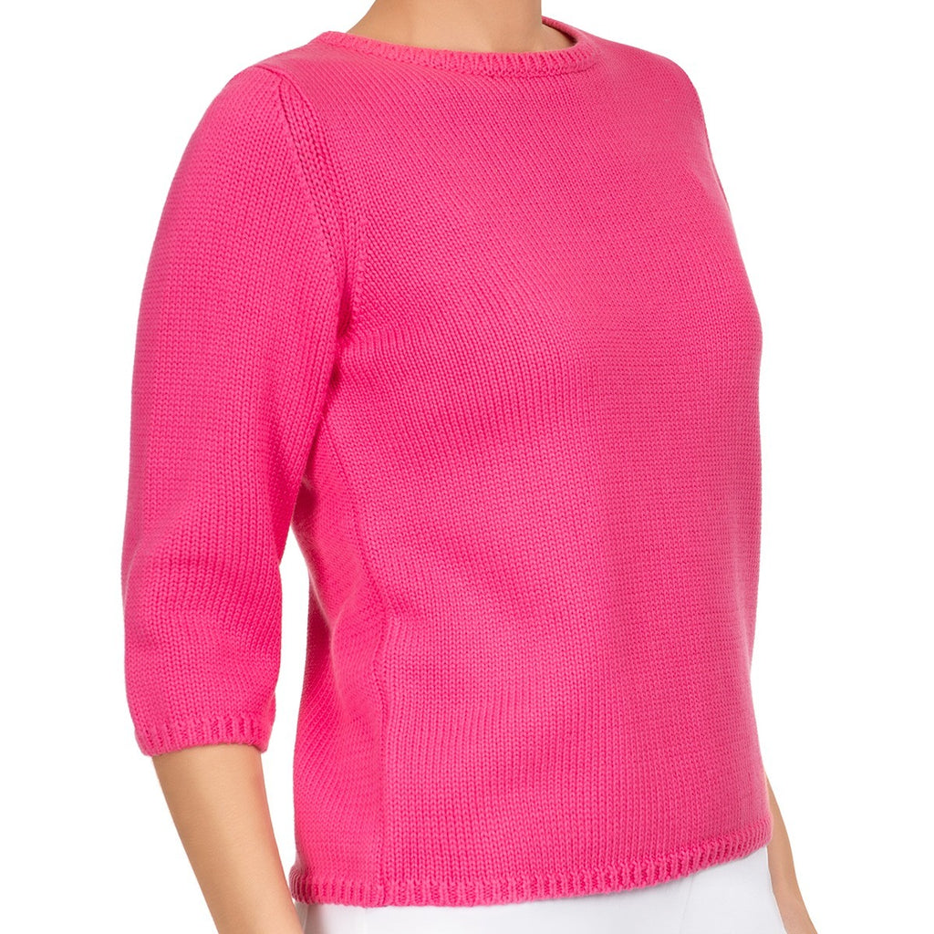 3/4 Sleeve Pullover in Passion Pink