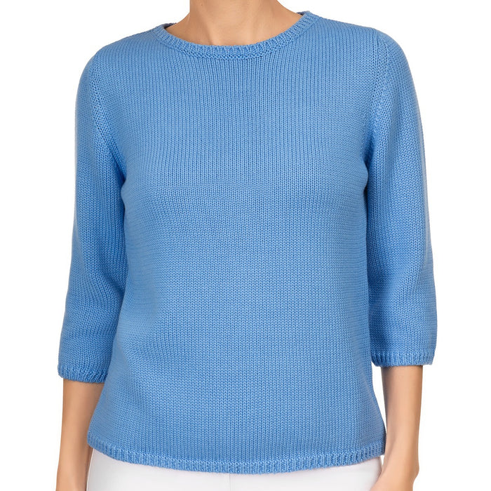 3/4 Sleeve Pullover in Zen Blue