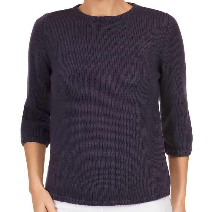 3/4 Sleeve Pullover in Navy