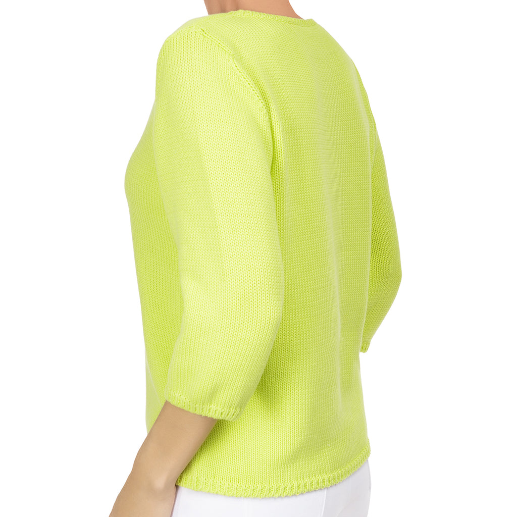 3/4 Sleeve Pullover in Lime