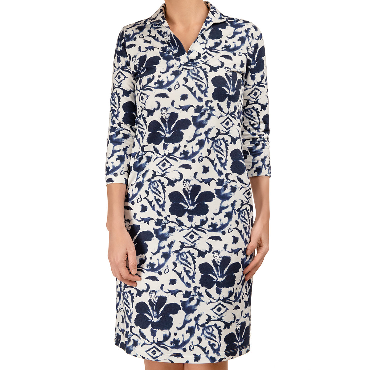 polo collar knit dress Polo Collar Knit Dress