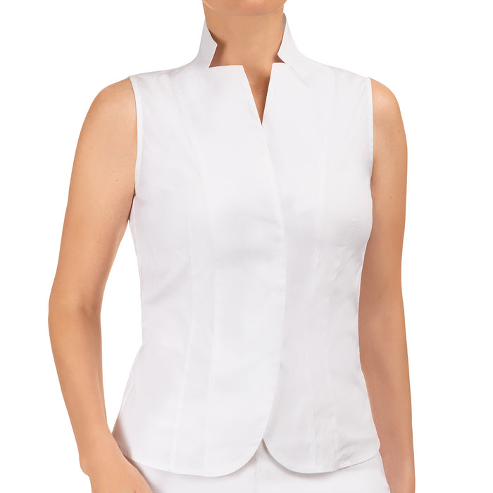 Sleeveless Vest Top in White