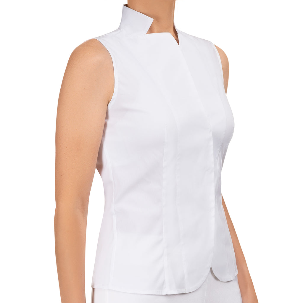 Sleeveless Vest Top in White