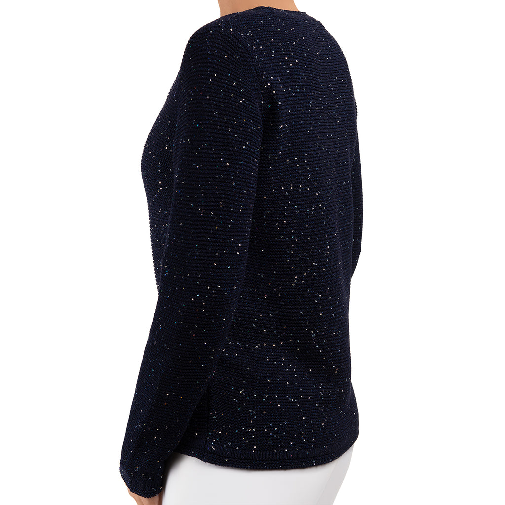 Pailletami Cardigan in Navy