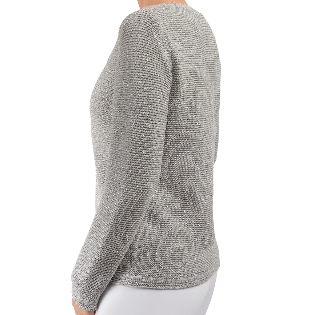 Pailletami Cardigan in Silver