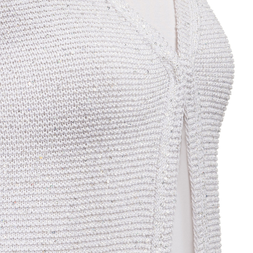 Pailletami Cardigan in White