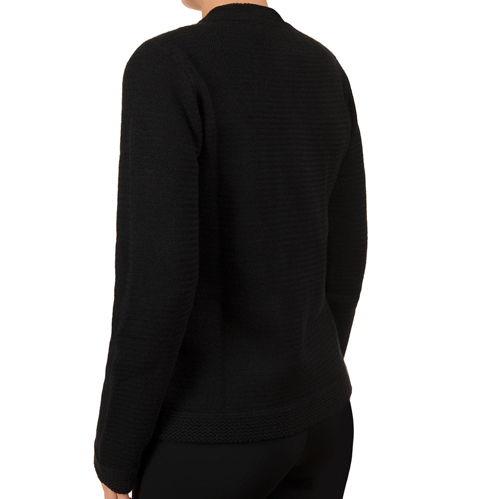 Traforato Trim Cardigan in Black