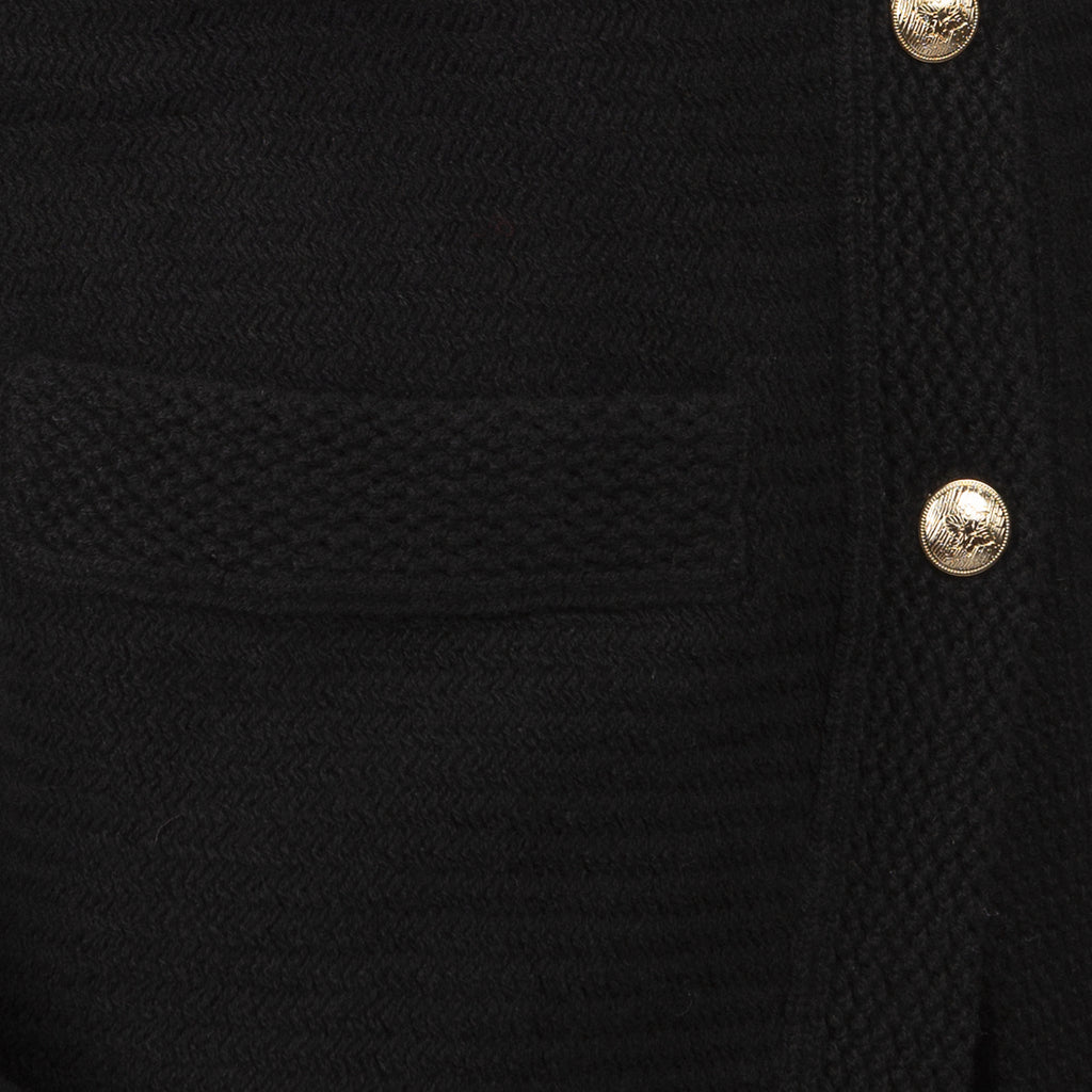 Traforato Trim Cardigan in Black