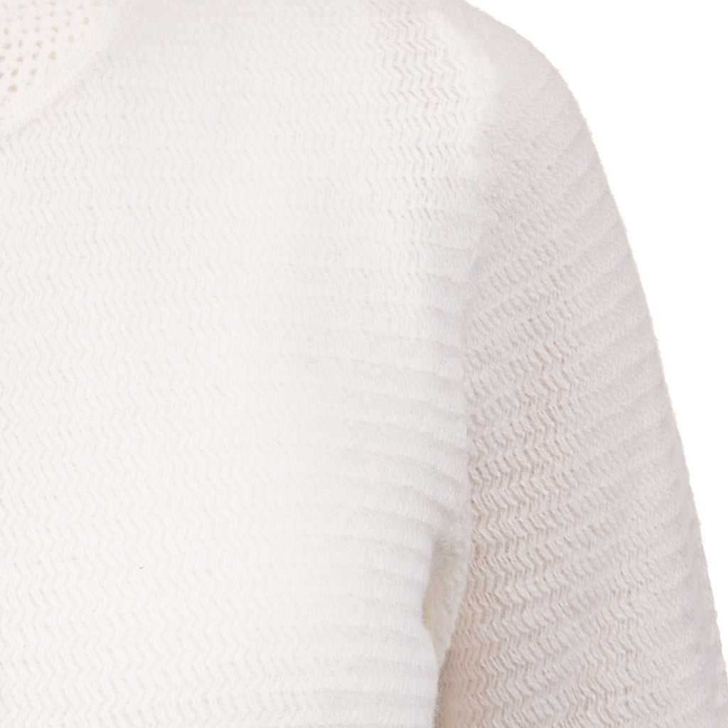 Traforato Trim Cardigan in White